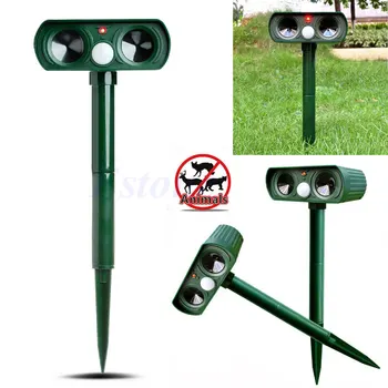 

Solar Power Dual Ultra Sonic Pest Repeller Cat Dog Fox Bird Animal Deterrent-P101
