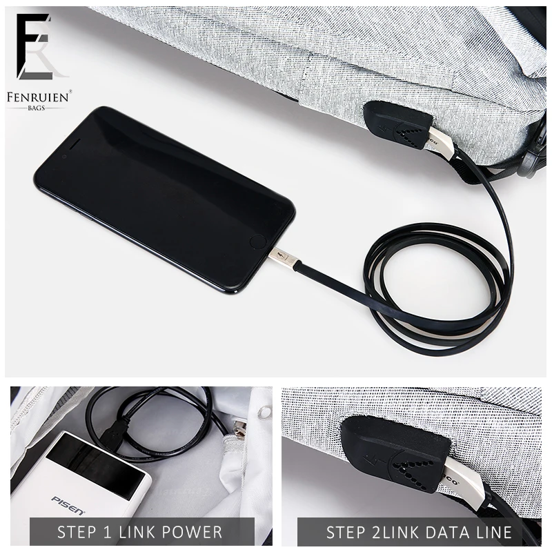 FENRUIEN водонепроницаемый 15 6 дюймов рюкзак для ноутбука мужские рюкзаки USB