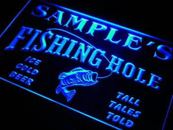 

qx-tm Name Personalized Custom Fly Fishing Hole Den Bar Beer Gift Neon Light Signs with On/Off Switch 7 Colors 4 Sizes