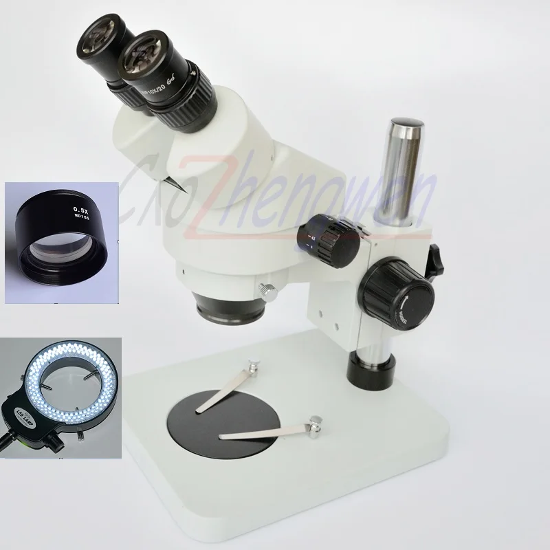 

Free Shipping!! 3.5X-45X Table Pillar Stand Zoom Magnification Binocular Stereo Microscope+144pcs LED