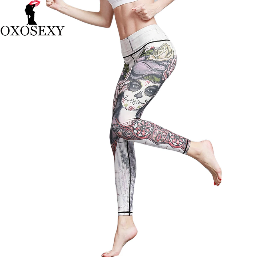 Buy Skull Printed Women Leggings Yoga Pants Push Up
