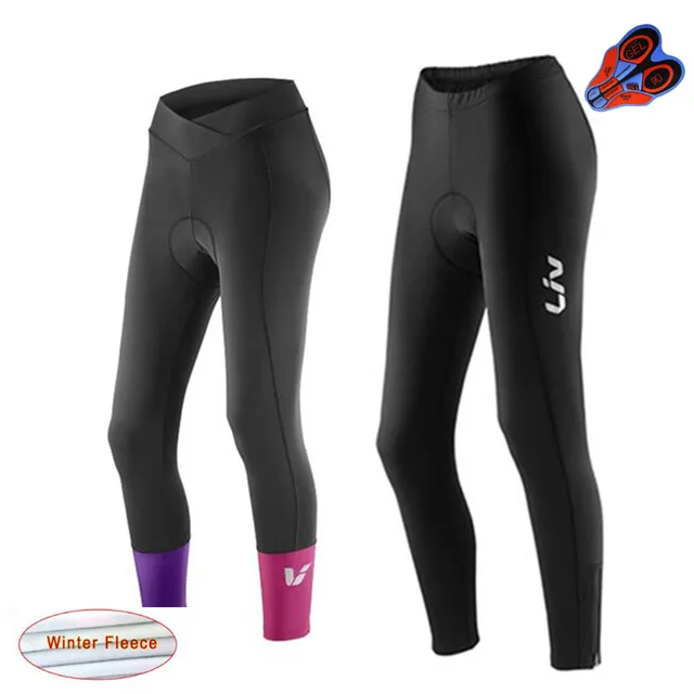 Black/red Liv Winter Cycling Pants 9d Gel Pad Bike Bicycle Trousers