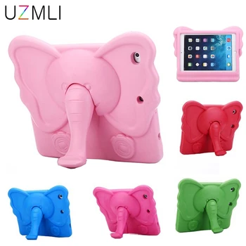 

For new iPad 2017/2018 air1 air2 pro 9.7" Kids Case Cute Elephant Drop-proof Non-toxic EVA Foam Stand Case Cover+Gifts