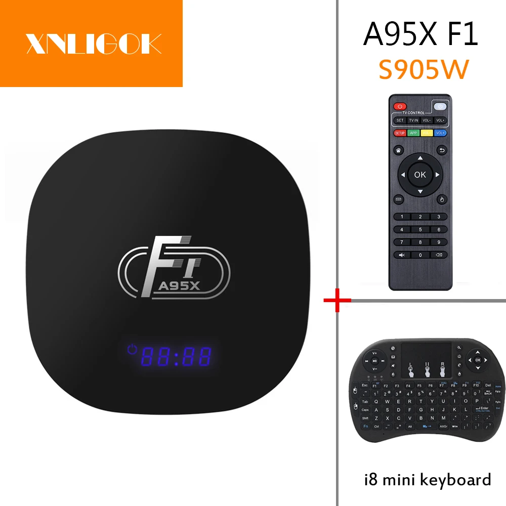 A95X F1 Android 8,1 Amlogic S905W Quad-Core 2 Гб оперативной памяти, 16 Гб встроенной памяти, 2,4G Wifi 100 M LAN H.265