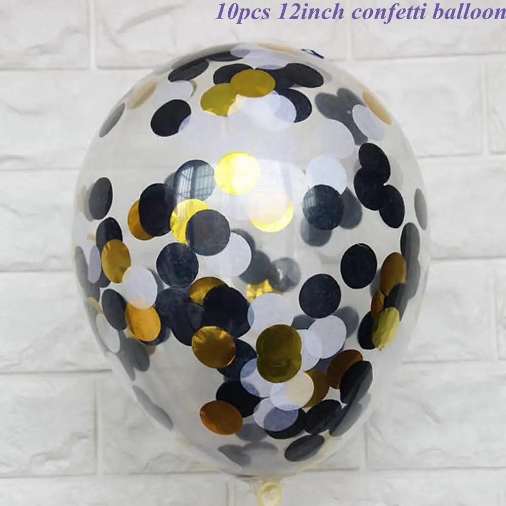 Taoup 10 PCS с днем рождения воздушные шары цифры 12 дюймовый круглый воздушные шары аксессуары золотые воздушный шар "Конфетти" латекс Свадебная вечеринка Декор - Цвет: Confetti Balloons 10