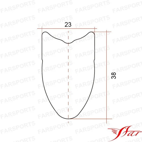 Cheap Road 38x23mm tubular clincher wheelset! Novatec hub carbon wheelset,  23mm wide wheelset 20/24H From Farsports wheels 5