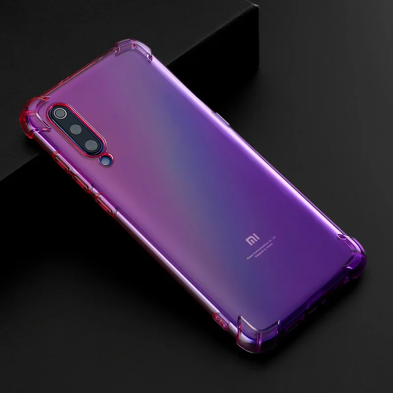 Прозрачный мягкий чехол с градиентом для Xiaomi Mi 9T Pro 9 SE Redmi K20 Note 7 6 GO чехлы воздушной