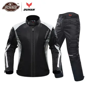 

DUHAN 2019 Motorcycle Jacket Men + Motorcycle Pants Breathable Motorcycle Suit Chaqueta Moto With Protector for Summer