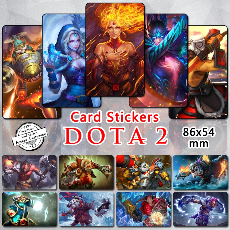 35pcs Dota 2 Heroes Card Stickers Classic MOBA Game Characters Crystal Maiden Lina Invoker Pudge Juggernaut