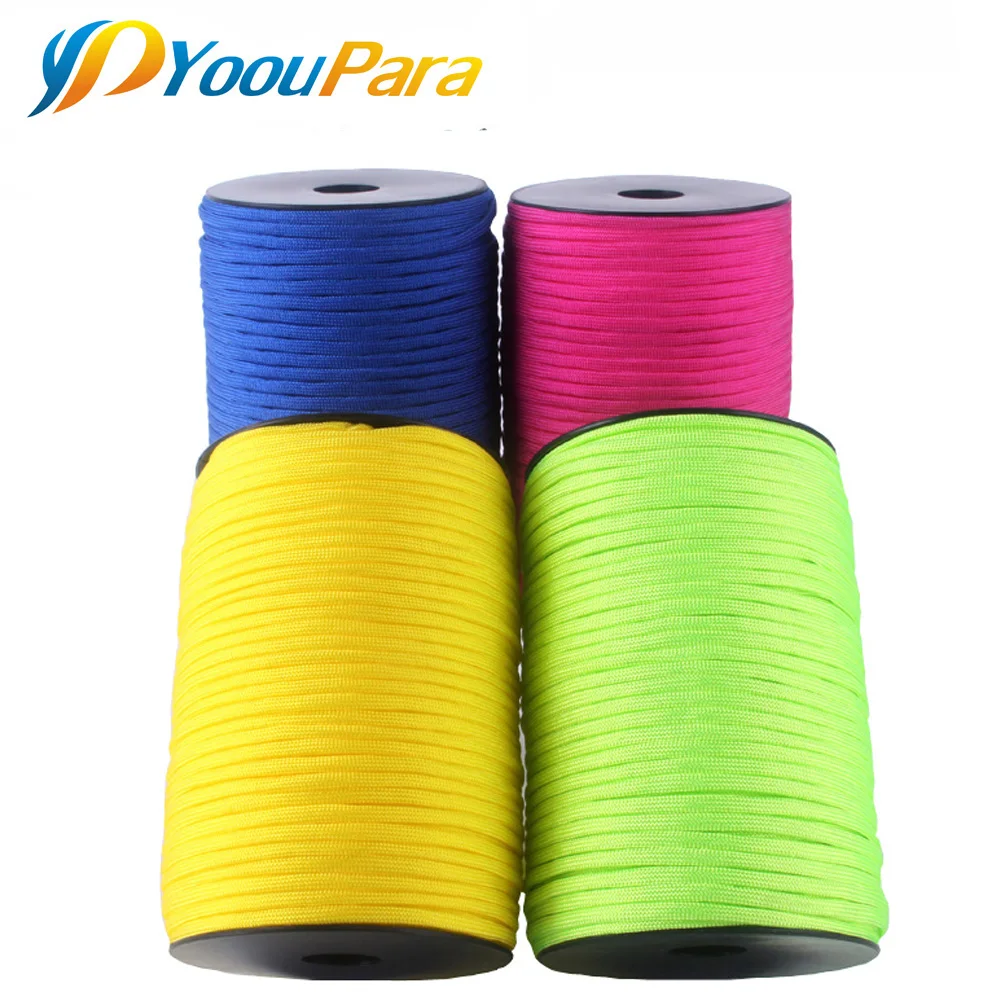 Acampamento ao ar Carretéis Cores 550 Paracord Parachute Cord Cordão Corda 7 Strand Paracorde Sobrevivência Livre Equipamentos 100 m 201