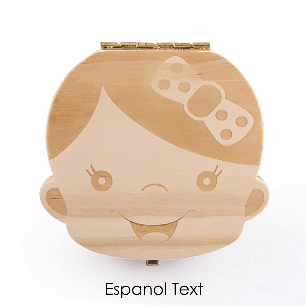 Portuguese Greek Natural Wooden Baby Boy Girl Fallen Tooth Box Storage Wood Case Save Milk Teeth Collection Organizer Holder best newborn photography