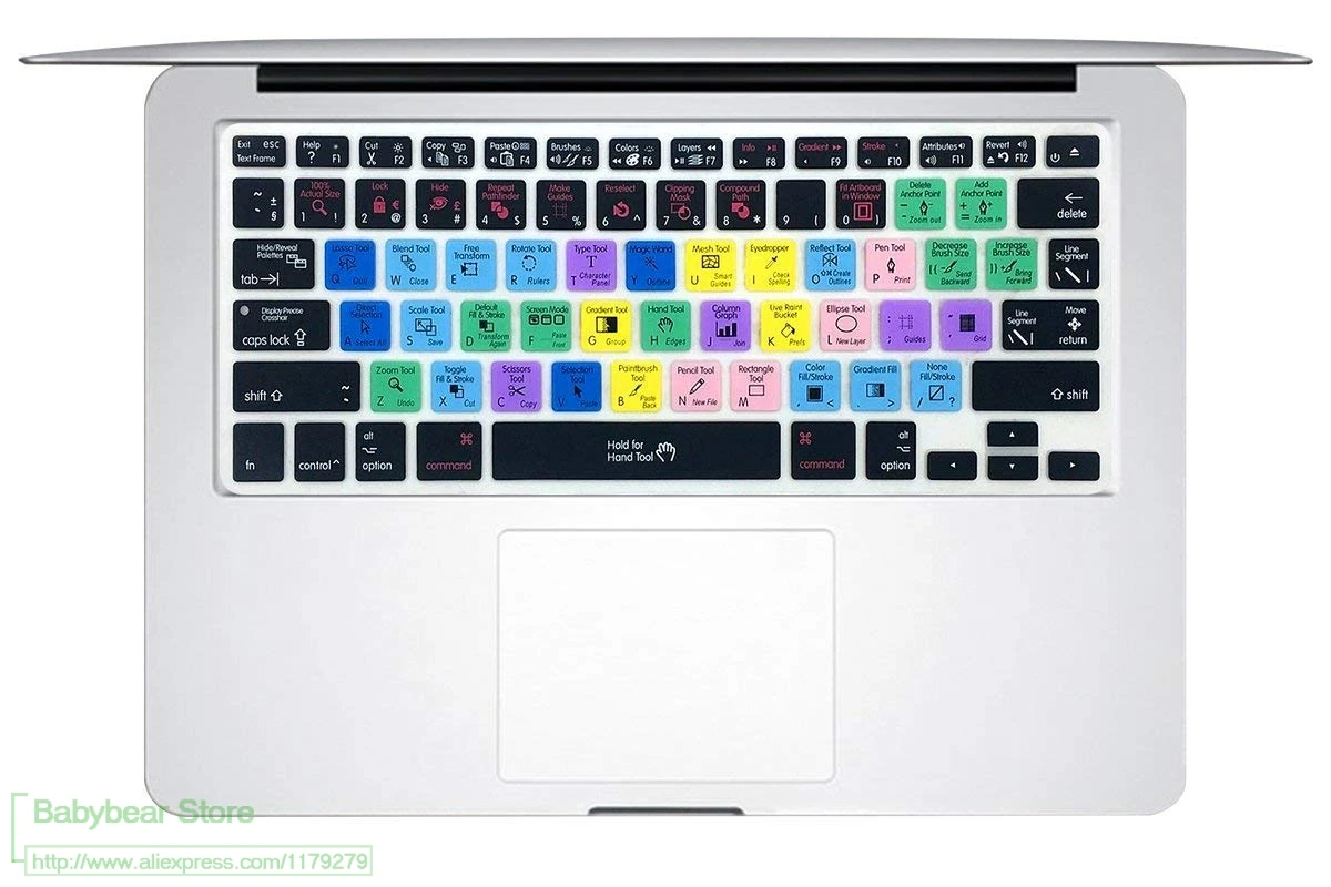 Силиконовый чехол для клавиатуры Adobe Illustrator Ai ярлыки Macbook Air 13 3 старого Pro 15 Euro Eu