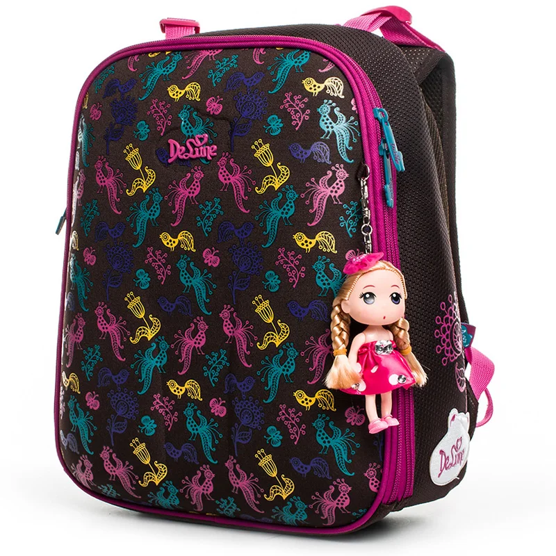 

Delune Colorful School Bags for Girls Boys Cartoon Backpacks Children Orthopedic Backpack Multi-layer Mochila Infantil Grade 1-4