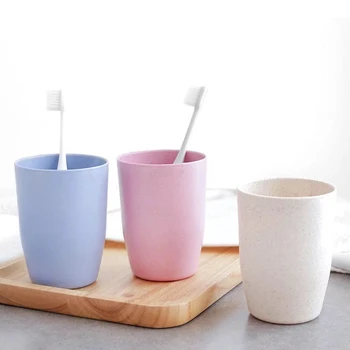 

Home Bathroom accessories Toothbrush cup Travel Mug Office Coffee Tea Water Bottle Plastic Simple 300ml Couple Toothbrush Cup