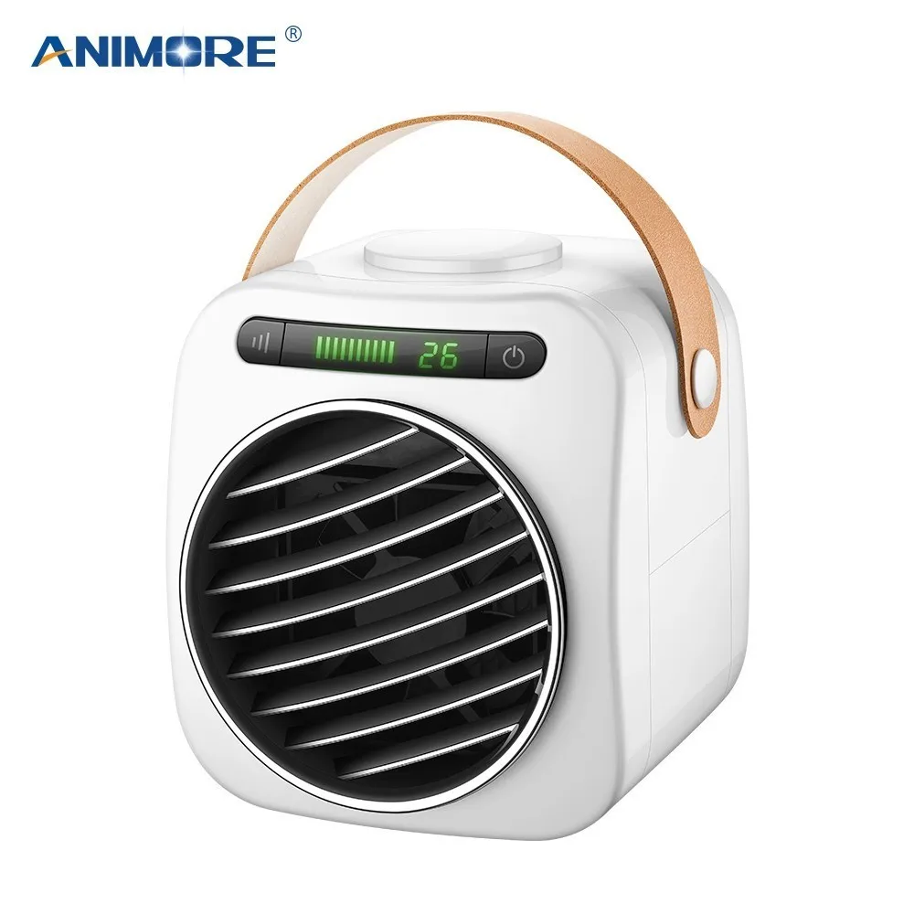 

ANIMORE Portable Air Conditioner Led Digital Display Temperature Humidifier Purifier Desktop Home Air Cooling Mini USB Fan