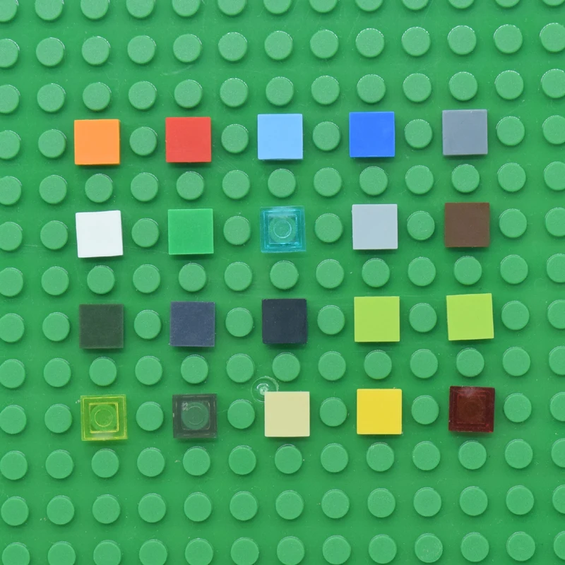 

STZHOU 100pcs*Flat Tile 1x1* DIY enlighten block bricks Mix color Compatible With Legoed Assembles Particles
