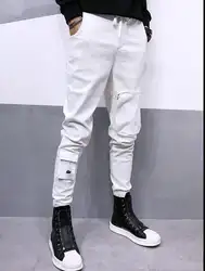 M-XXXL 2018 Новинка осени Мужская multi-карман тенденция в стиле хип-хоп Маленькие ноги Тонкий стилист Модные шаровары большие размеры
