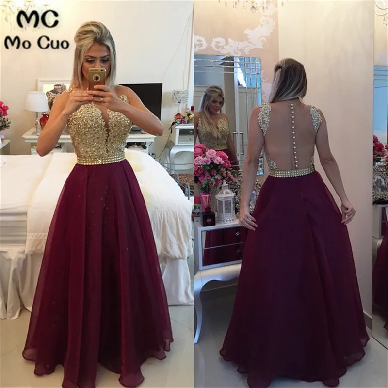 

New Arabian 2023 Burgundy Prom Dresses Robe de soiree See Though Top Appliques Pearls Prom Party Evening dress for women