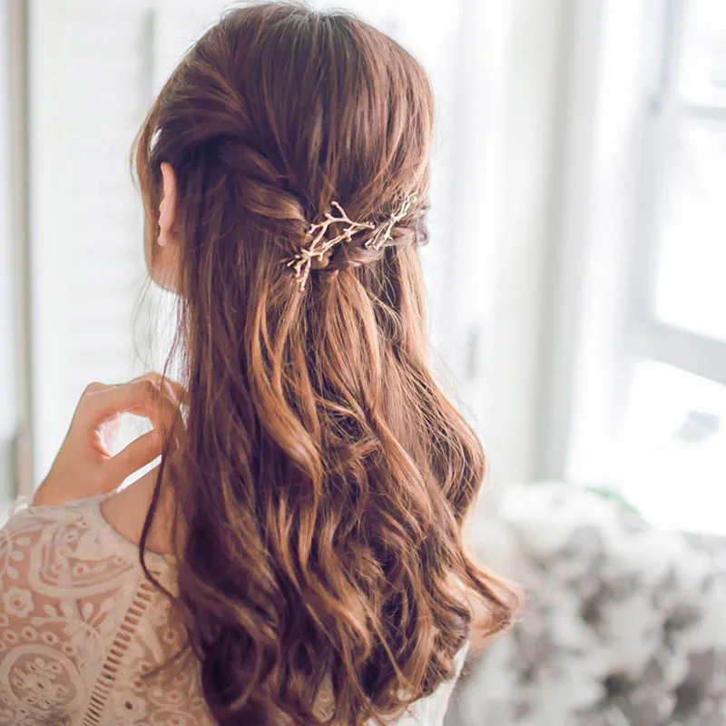 

2019 Korea Hair Accessories Cents US Branch Antlers Alloy Hairpin Clip Clip Personalized Fashion Princess Wholesale