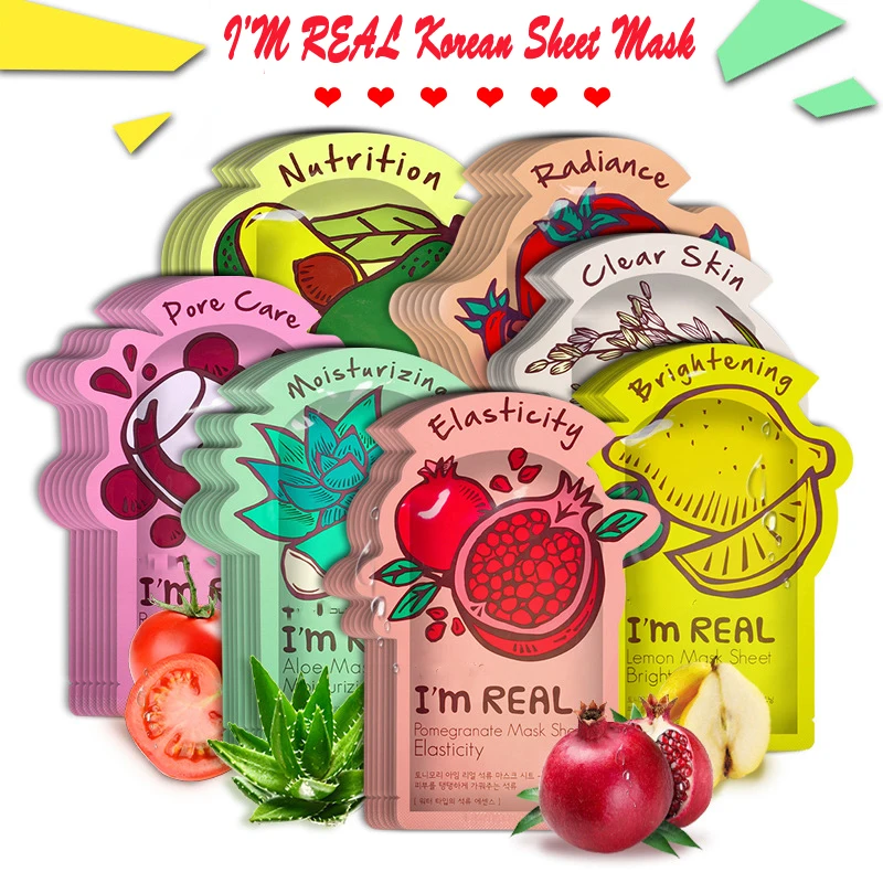 

I'm REAL Tony moly Face Mask Korean Sheet Face Mask Moisturizing Facial Mask Shrink Pores Anti-Aging Hyaluronic acid Essence