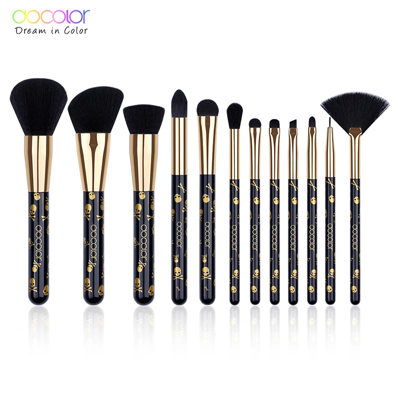 

12PCS Make Up Brush Set Powder Contour Eyeshadow Makeup Brushes Soft Synthetic Hair Brush Kit