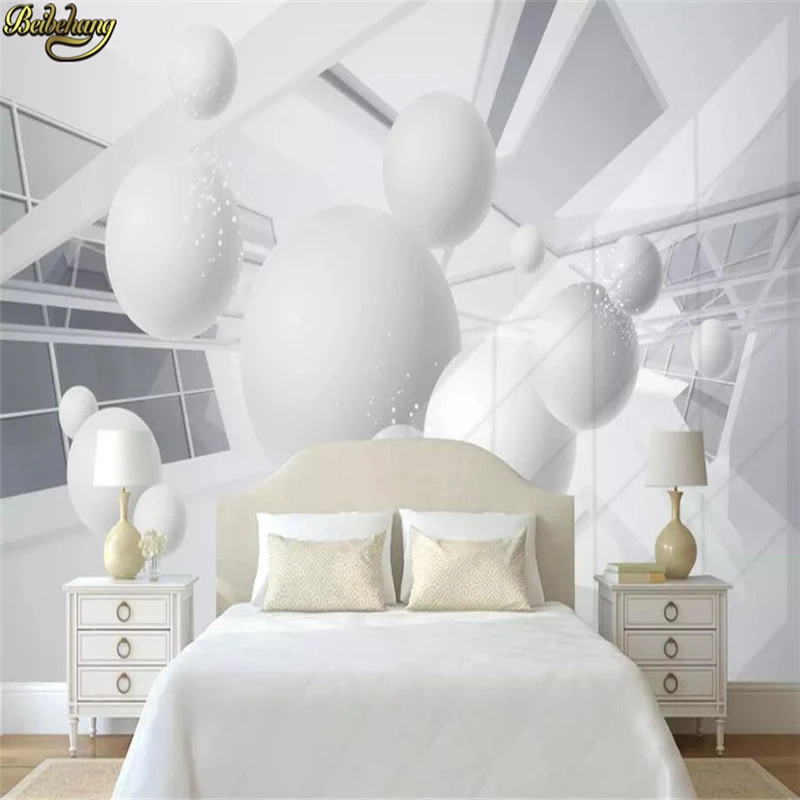 beibehang Custom wallpaper mural modern minimalist 3D stereo sphere geometric space mural background wall papel de parede