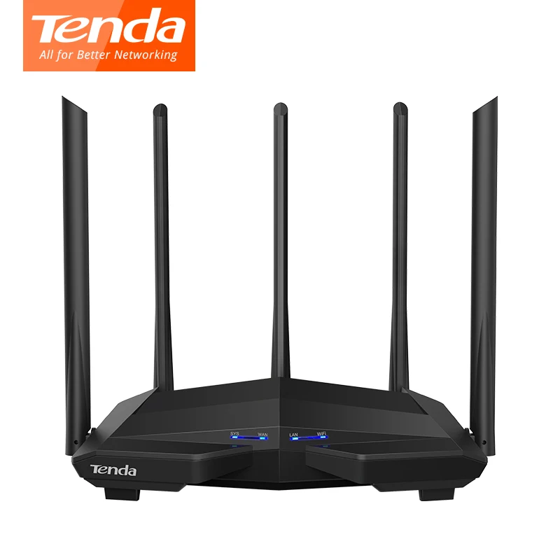 Tenda AC11 1200 Мбит/с беспроводной Wi-Fi маршрутизатор 1WAN+ 3LAN гигабитные порты, 5* 6dBi антенны с высоким коэффициентом усиления 1 ГГц процессор+ 128 М DDR3 умное управление приложением