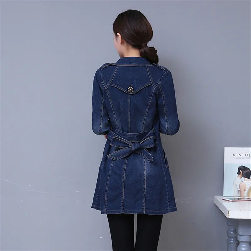 New 2019 Denim Jacket Long Women Double Breasted Jeans Coat Ladies Casual Slim Fit Plus Size M- 5XL Windbreaker Woman YH136 New 2019 Denim Jacket Long Women Double Breasted Jeans Coat Ladies Casual Slim Fit Plus Size M- 5XL Windbreaker Woman YH136