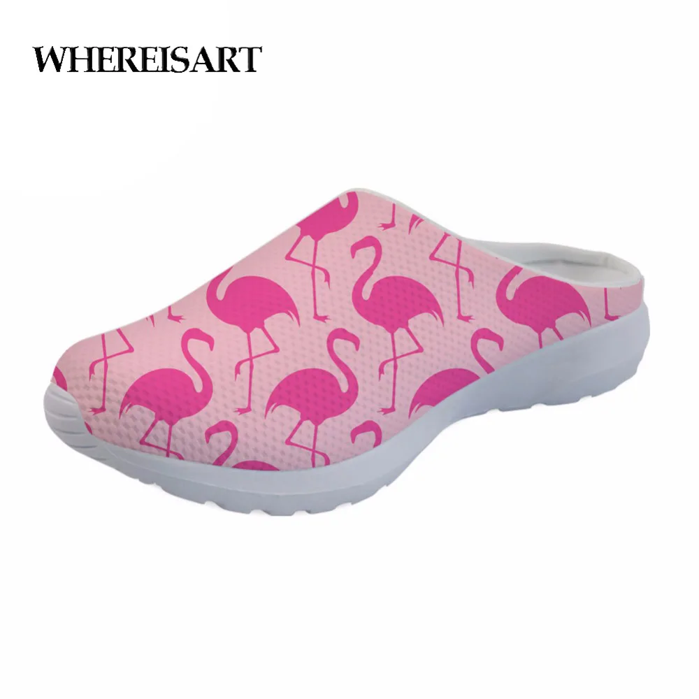 

WHEREISART Flamingos Printed Women Sandals Summer Shoes 2019 Flip Flops Female Home Shoes for Girls Slippers Ladies Flat Shoes