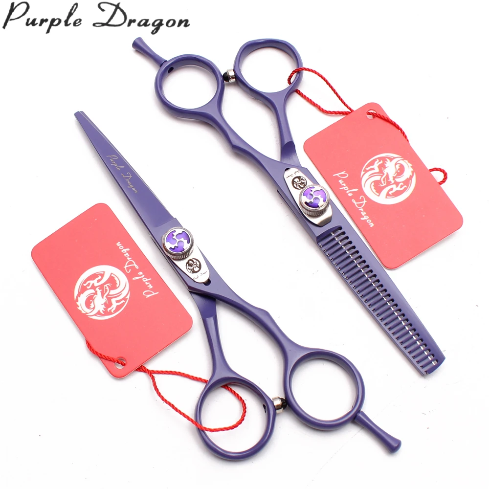 

5.5" 6.0" Stainless Purple Dragon Violet Color Dog Scissors Straight Shears Thinning Shears Professional Grooming Scissors Z1018