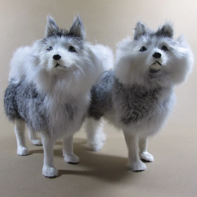 Dorimytrader Simulation Animals Dog Soft Realistic Husky Plush Toy Polyethylene & Furs Handicraft Home Decoration Doll Gift DY80029(3)