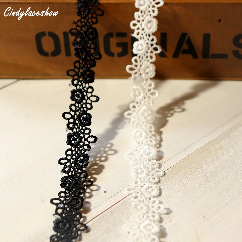 

5 Yards 1.5cm Width Black White Handmade Patchwork Material Lace Ribbon DIY Garment Sewing Lace Trim Headwear Accessories LA197