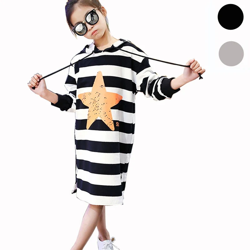 Cotton Teenager Girl T shirts Grey Black Long Sleeve t Shirt 105 165cm