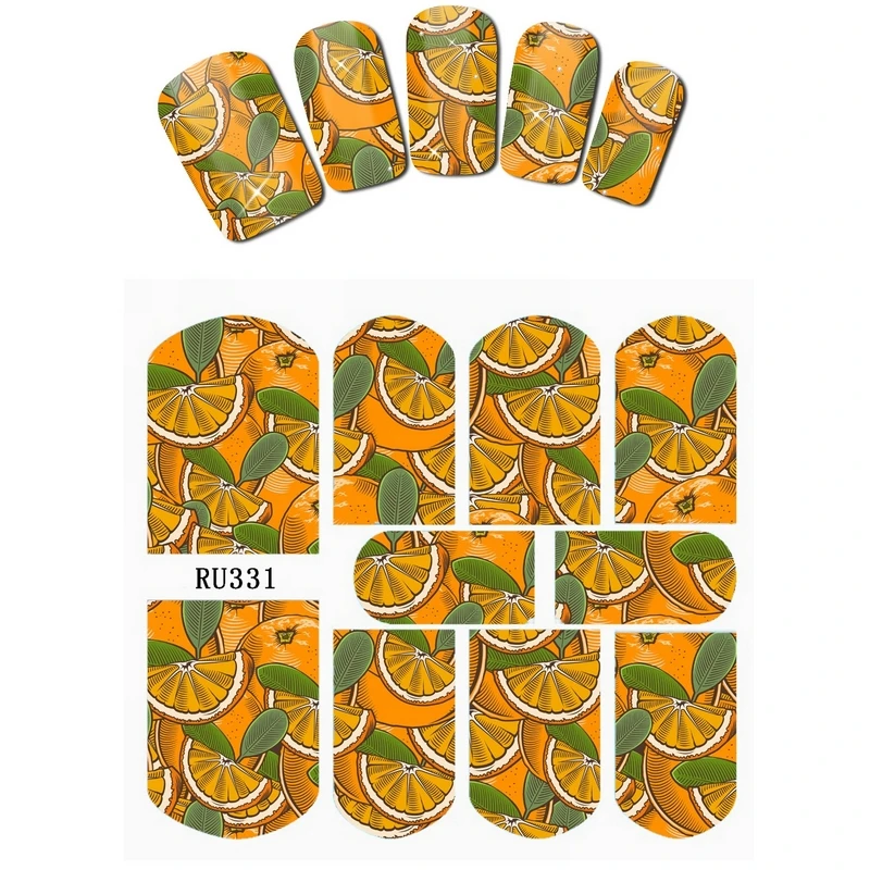 

UPRETTEGO NAIL ART BEAUTY WATER DECAL SLIDER NAIL STICKER KIWI FRUIT ORANGE LEMON TOMATO GRAPE RU3331-336