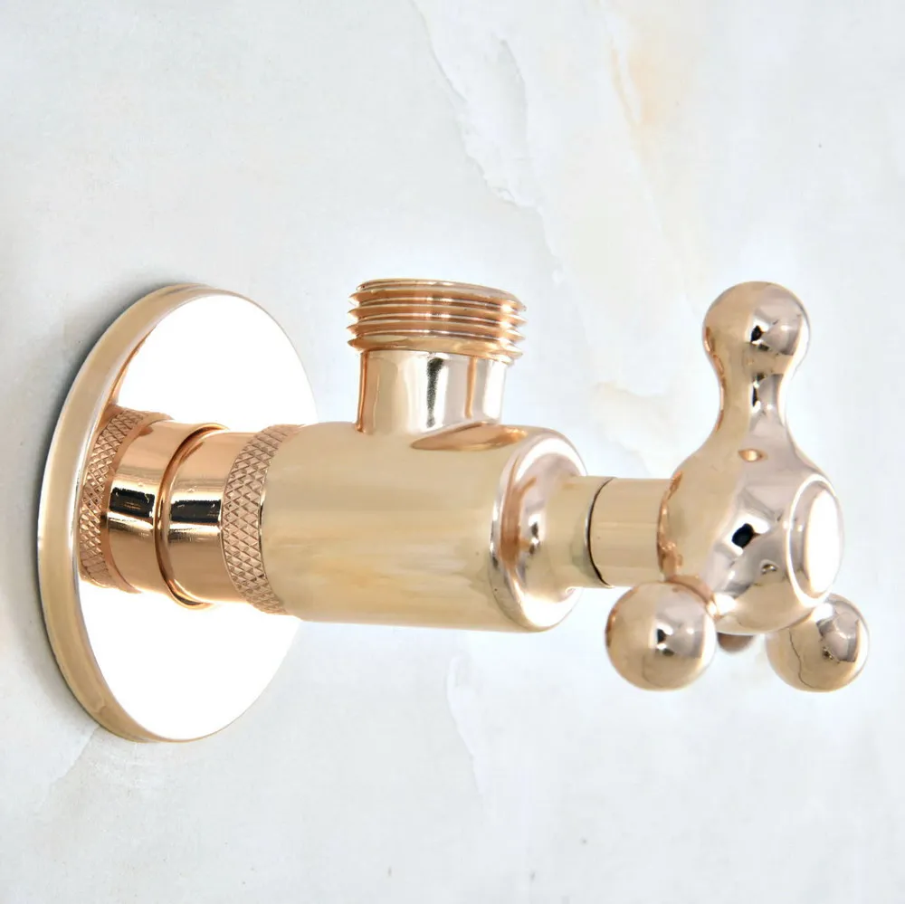 1Pcs Gold Color Brass Bathroom Faucet Angle Stop Valve 1/2" Male