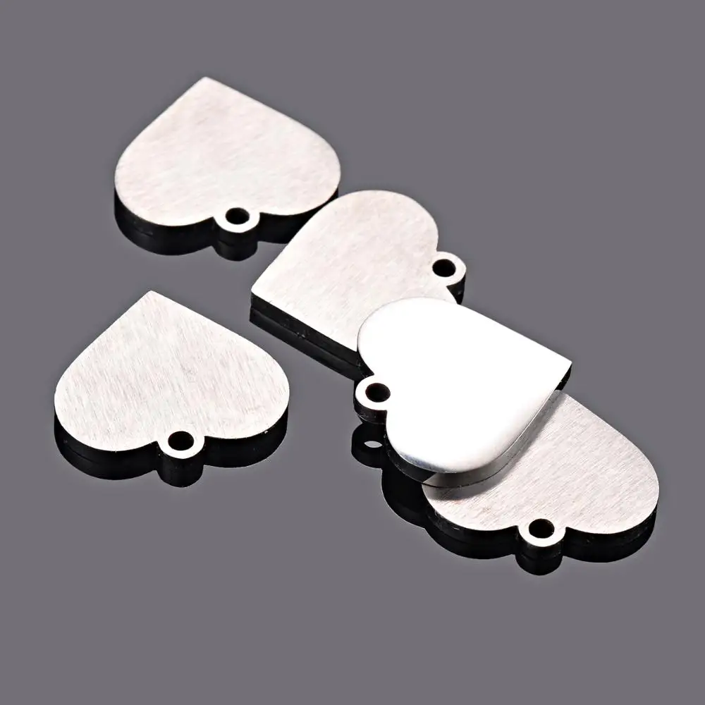 10pcs Wholesale 15mm Heart Charms Unisex Stainless Steel Stamping Blank DIY Tags Pendant Necklace Jewelry Findings 5