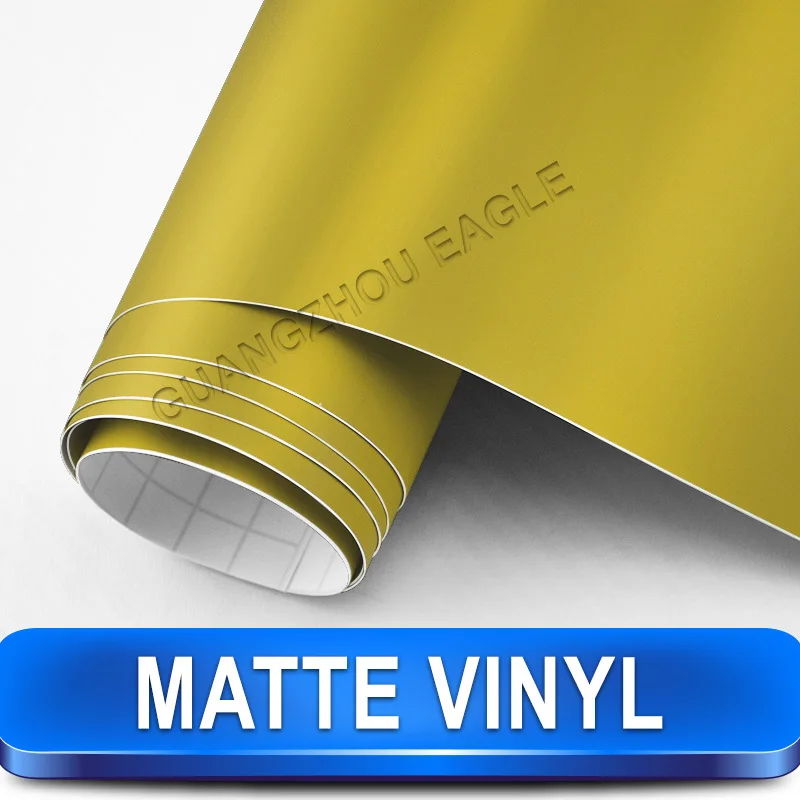 Matte Gold Vinyl Car Wrap Film / Self adhesive Car Wrapping / Size 1