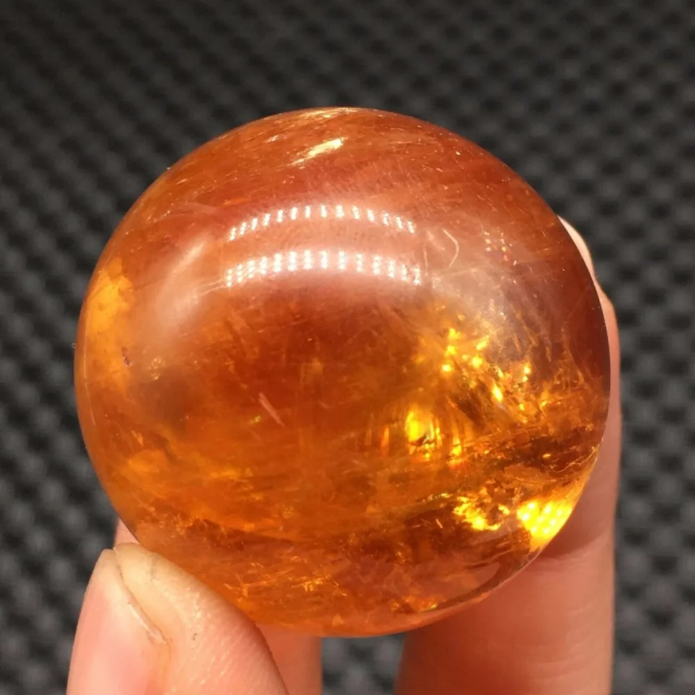 40-200MM+SAND Natural Citrine Calcite Quartz Crystal Sphere Ball Healing Gemston 