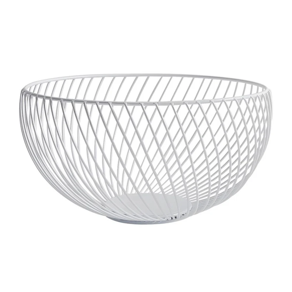 Nordic Creative Minimalist Fruit Basket Living Room Creative Fruit Drain Basket Home Iron Fruit Bowl Storage Basket - Color: D