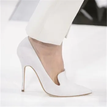 

New Spring Super Sexy High Heels Shoes Woman Pointed Toe Slip On Womens Dress Pumps Fashion Ladies Party Catwalk Shoes 2019