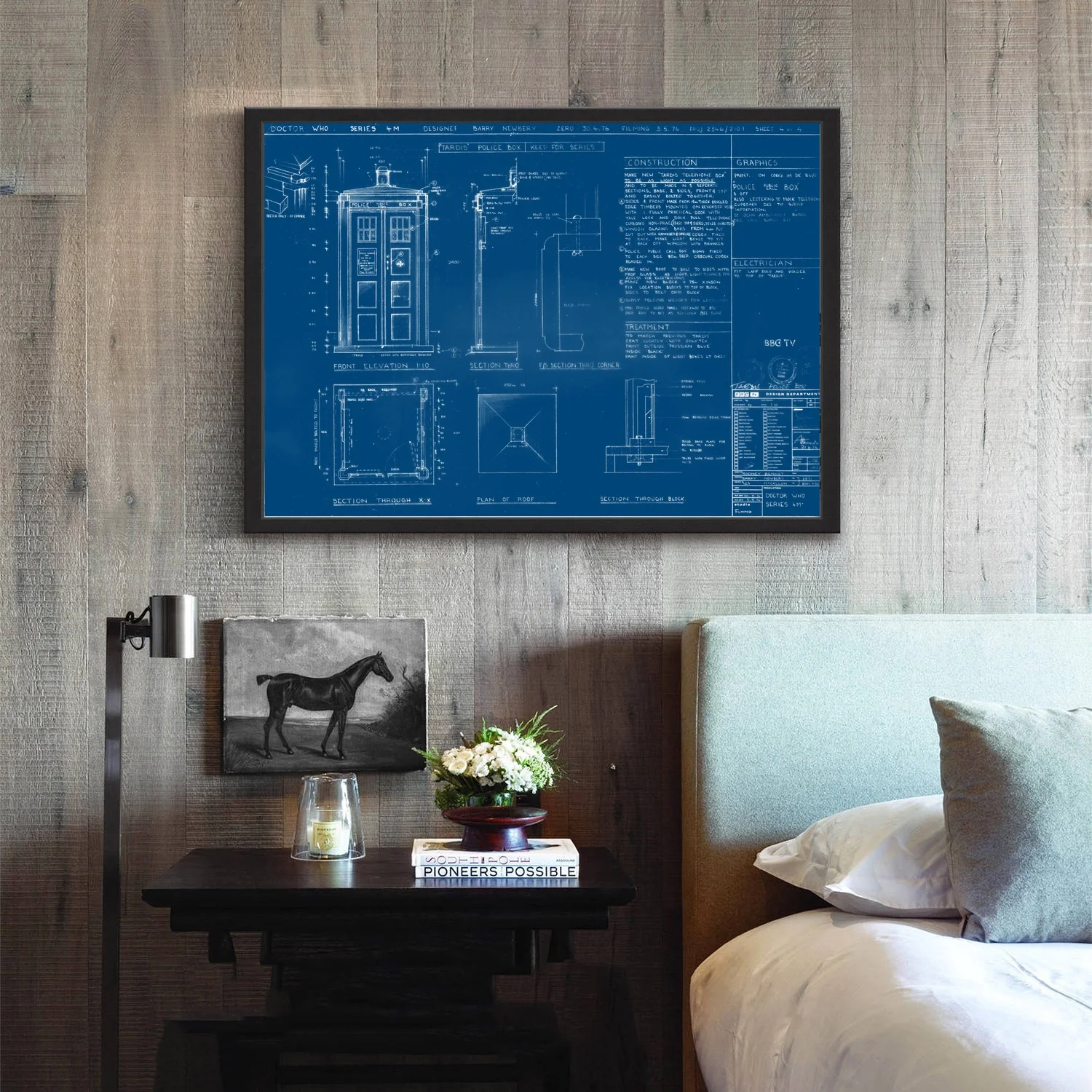 Cool TARDIS blueprint настенная художественная краска Настенный декор холст