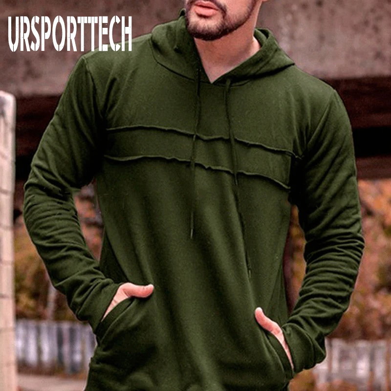 

URSPORTTECH Harajuku Hoodies Men Fashion Spring Autumn Casual Long Sleeve Hooded Sweatshirt Man Solid Color Hoodie Streetwear