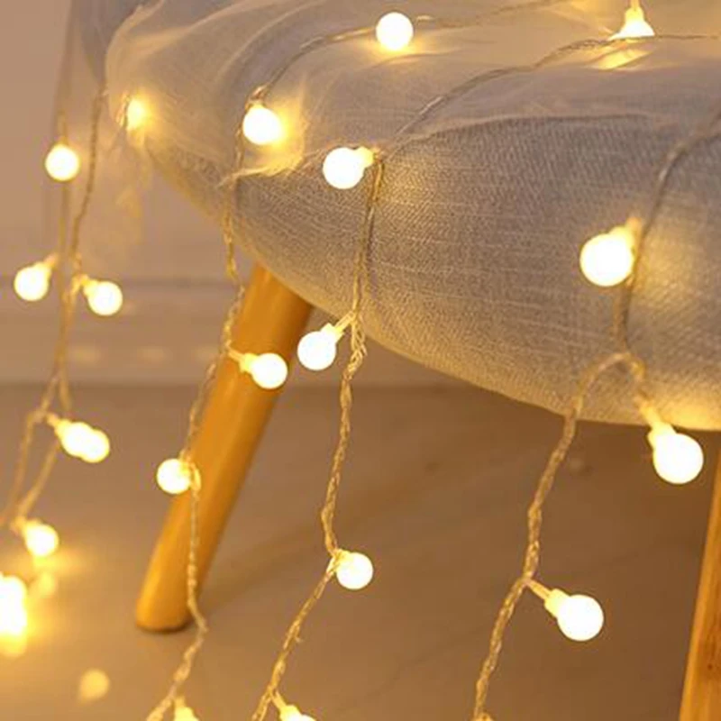 

2M/5M/10M Garland Xmas LED Ball String Light AA Battery Operated LED Fairy Lights For Christmas Tree Wedding Party Decor