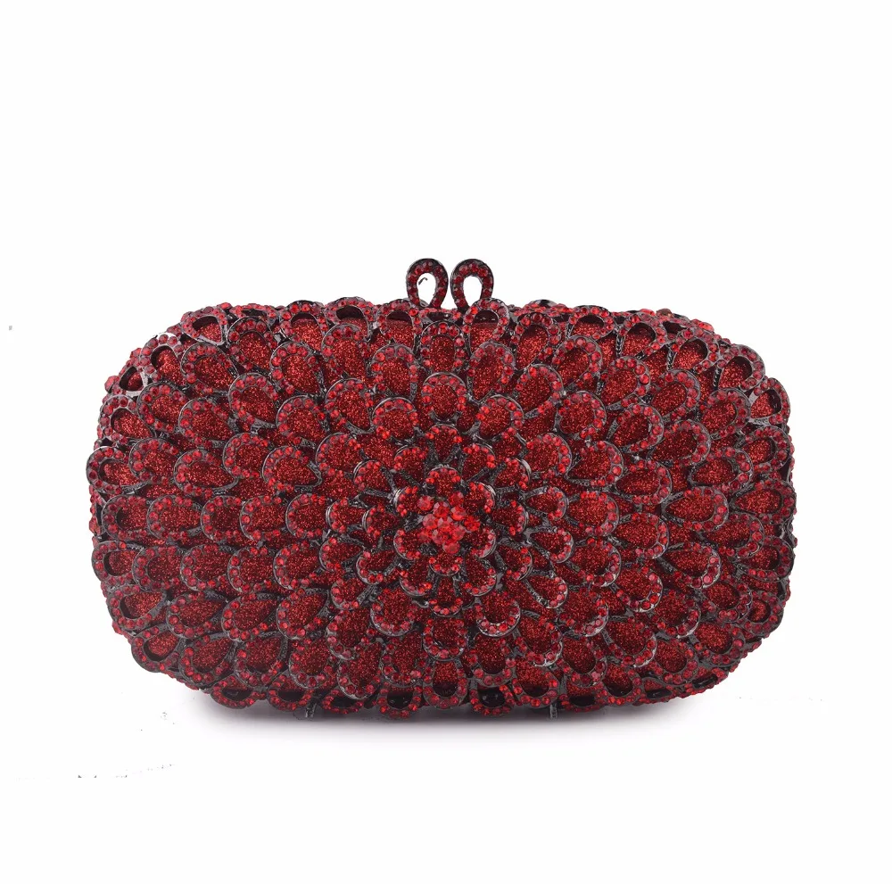 Dazzling Flower Women Evening Bags Luxury Diamond Crystal Clutch Women