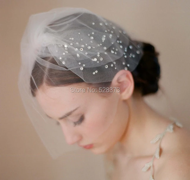Ynqnfs V21 Hair Decoration Short Wedding Veil Birdcage Ynqnfs V21 Hair Decoration Short Wedding Veil Birdcage Blusher Bridal Crystal Vintage