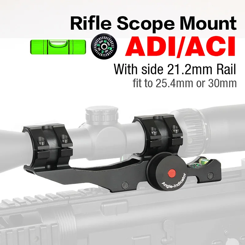 

PPT Hunting scopes accessories ADI Rifle Scope Mount with side 21.2mm rail Bubble Level fit to 25.4mm-30mm riflescope GZ24-0207