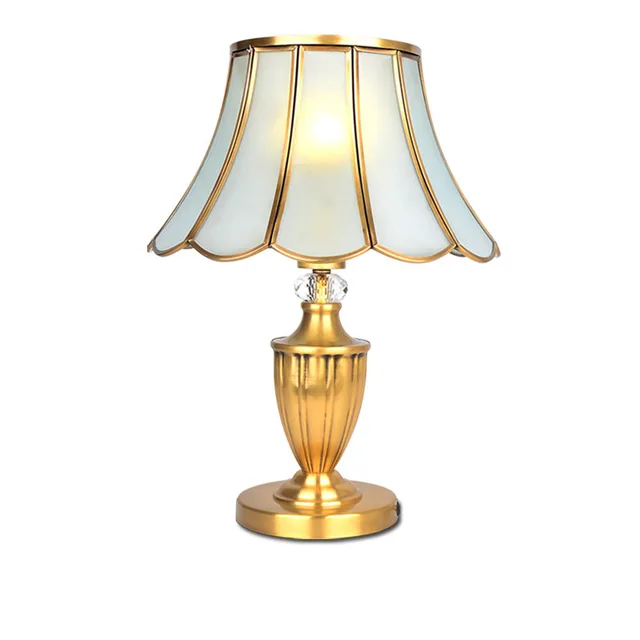 fashion copper lamp bedroom bedside lamp table lamp brief american