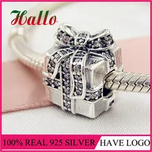 Подходят фирменные Подвески фирменные бусины браслет 925 Серебряная коробка для подарка в форме сердца Зима Шарм Рождество DIY Berloque