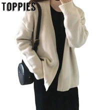 Уютный вязаный свитер женский кардиган с поясом свободный оверсайз кардиган свитер осень зима пальто