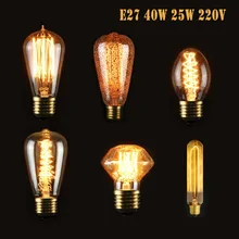 E27 40W 25W 220V Эдисон промышленный стиль винтажный Ретро светильник накаливания лампа